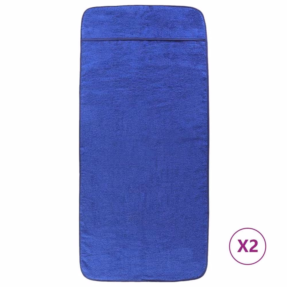 Berkfield Home Soft Beach Towels, 2 Pack, Blue, W: 60 cm, D: 135 cm, 400 GSM – 2