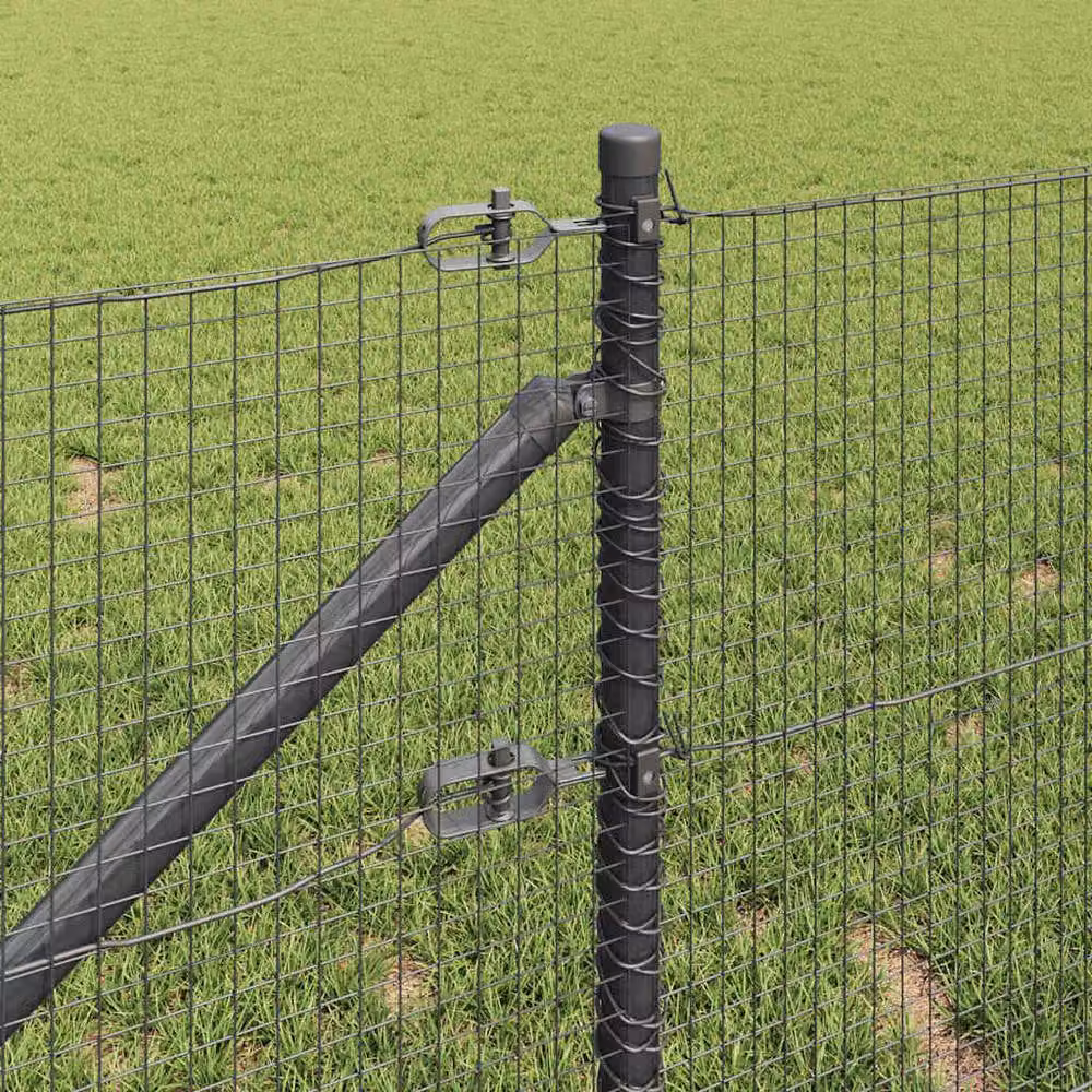 Berkfield Home Grey Steel Welded Wire Fence with 13 Round Spike Posts, W: 0.6 m, L: 50 m – 3