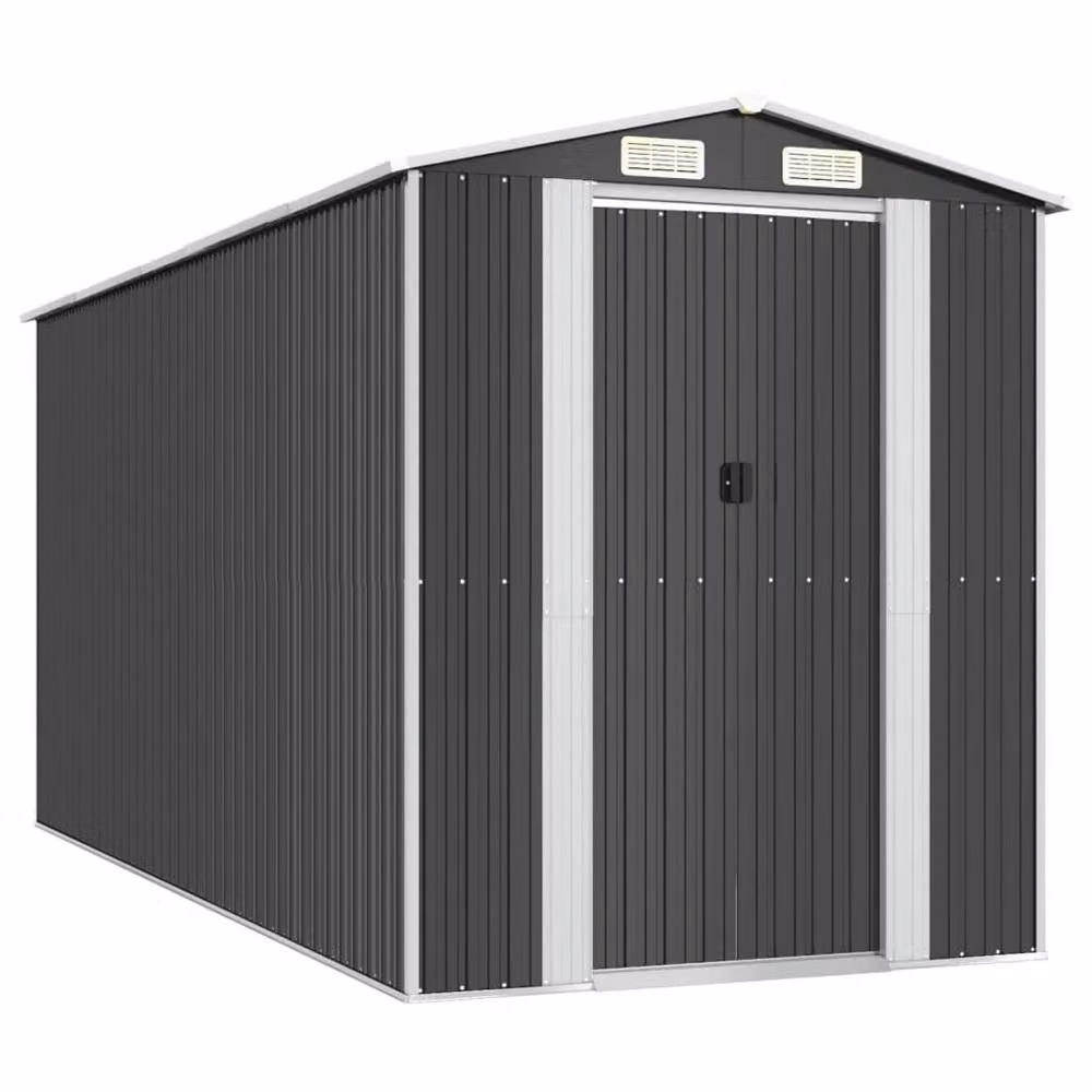 Berkfield Anthracite Galvanised Steel Garden Shed W/D/H: 192 x 440 x 223 cm – 3