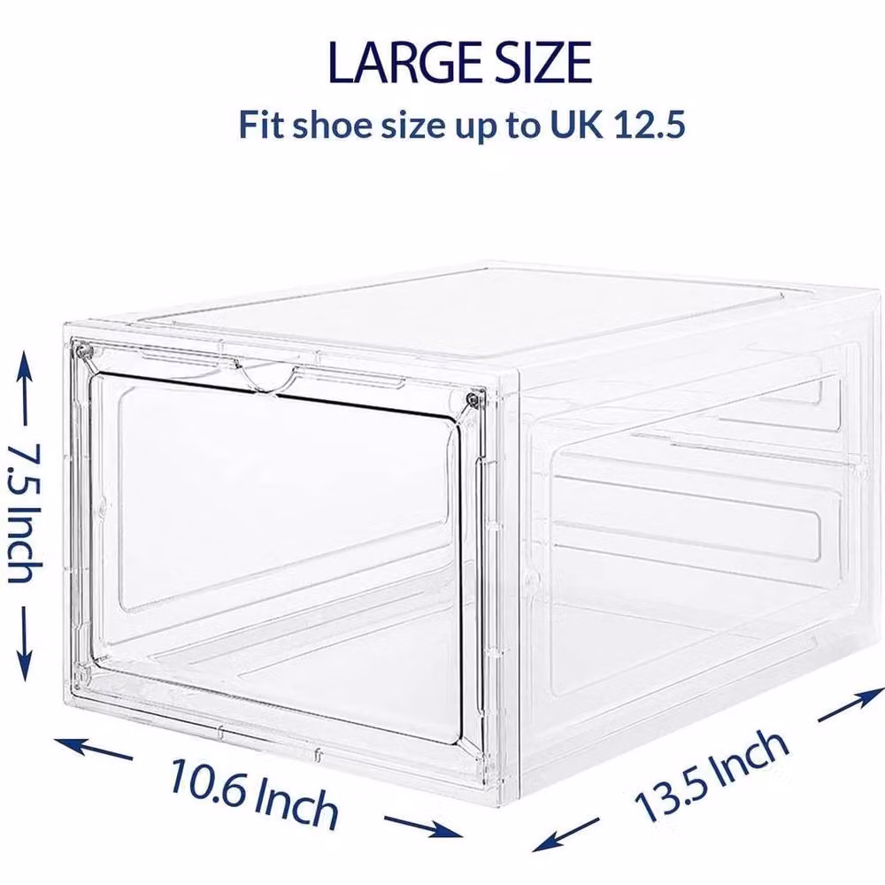 Kelvenix Stackable Transparent Acrylic Shoe Storage Boxes, 6 Pack – 2