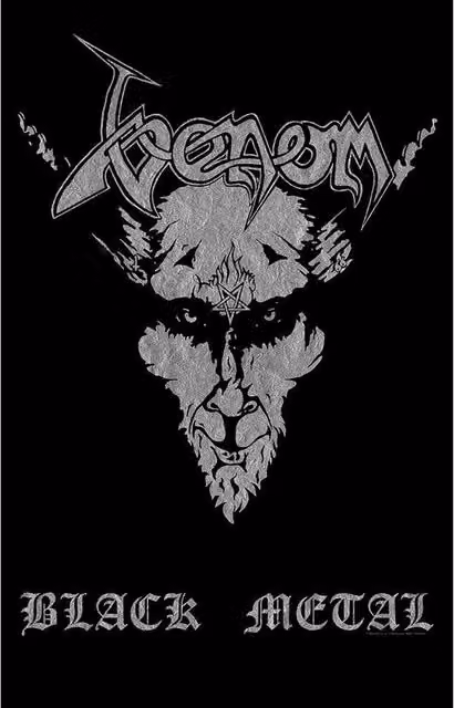Venom Black and Grey Multicolour Textile Wall Poster with Abstract Typography Graphic