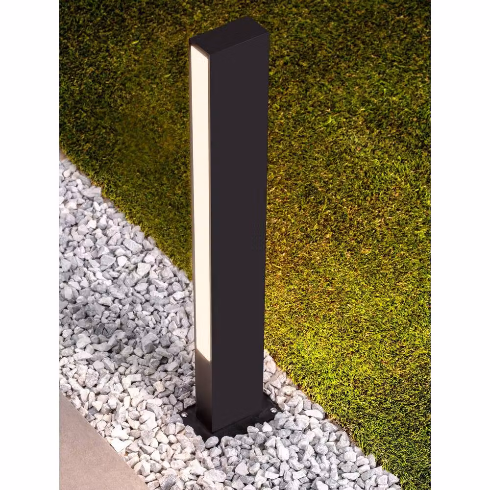 Netlighting Stor Outdoor LED Bollard in Black, 12W, 719lm, IP65, 3000K Warm White – 3