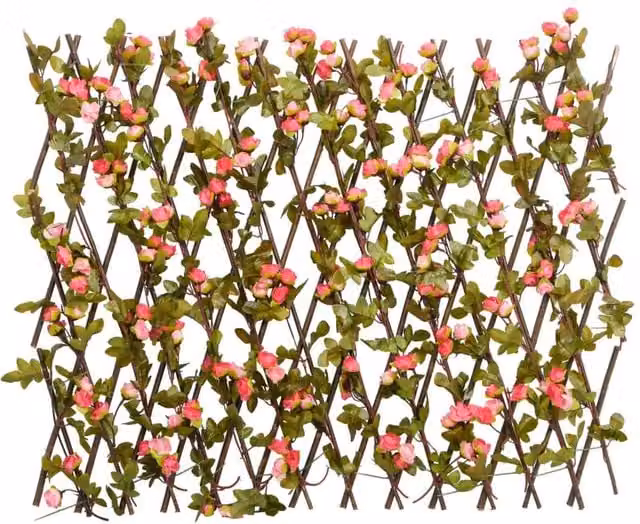 Berkfield Home Artificial Ivy Trellis Expandable Dark Pink, W: 60 cm, H: 180 cm – 1