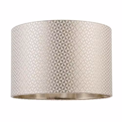 Happy Homewares Modern Taupe Drum Lampshade with Gold Lining, W/D/H: 20 x 20 x 30 cm – 1
