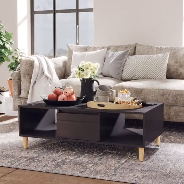 Berkfield Home High Gloss Grey Rectangular Coffee Table, W: 103.5 cm, D: 60 cm, H: 35 cm – 1
