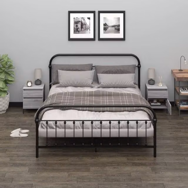 Berkfield Home Set of 2 Grey Sonoma Bedside Cabinets, W/D/H: 40 x 35 x 50 cm