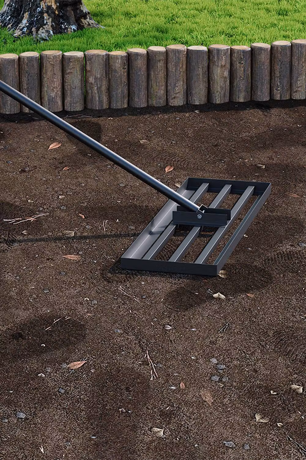 Living and Home Lawn Levelling Rake with 213 cm Stainless Steel Handle in Black – 3