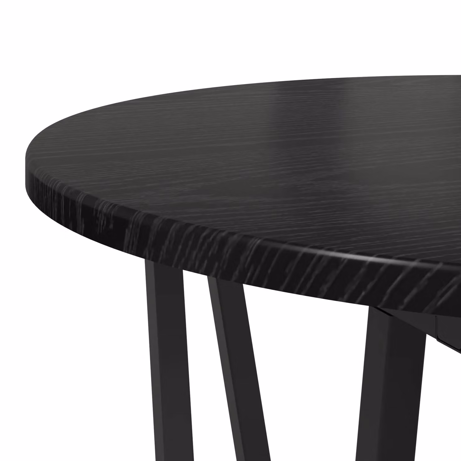 Berkfield Home Set of 2 Modern Round Side Tables in Black MDF and Metal – 4