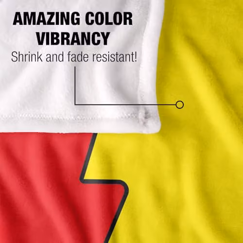 LOGOVISION DC Originals Shazam Logo Super Soft Silky Touch Fleece Throw Blanket, Multicolour, W: 127.0 cm x D: 152.4 cm x H: 152.4 cm – 3