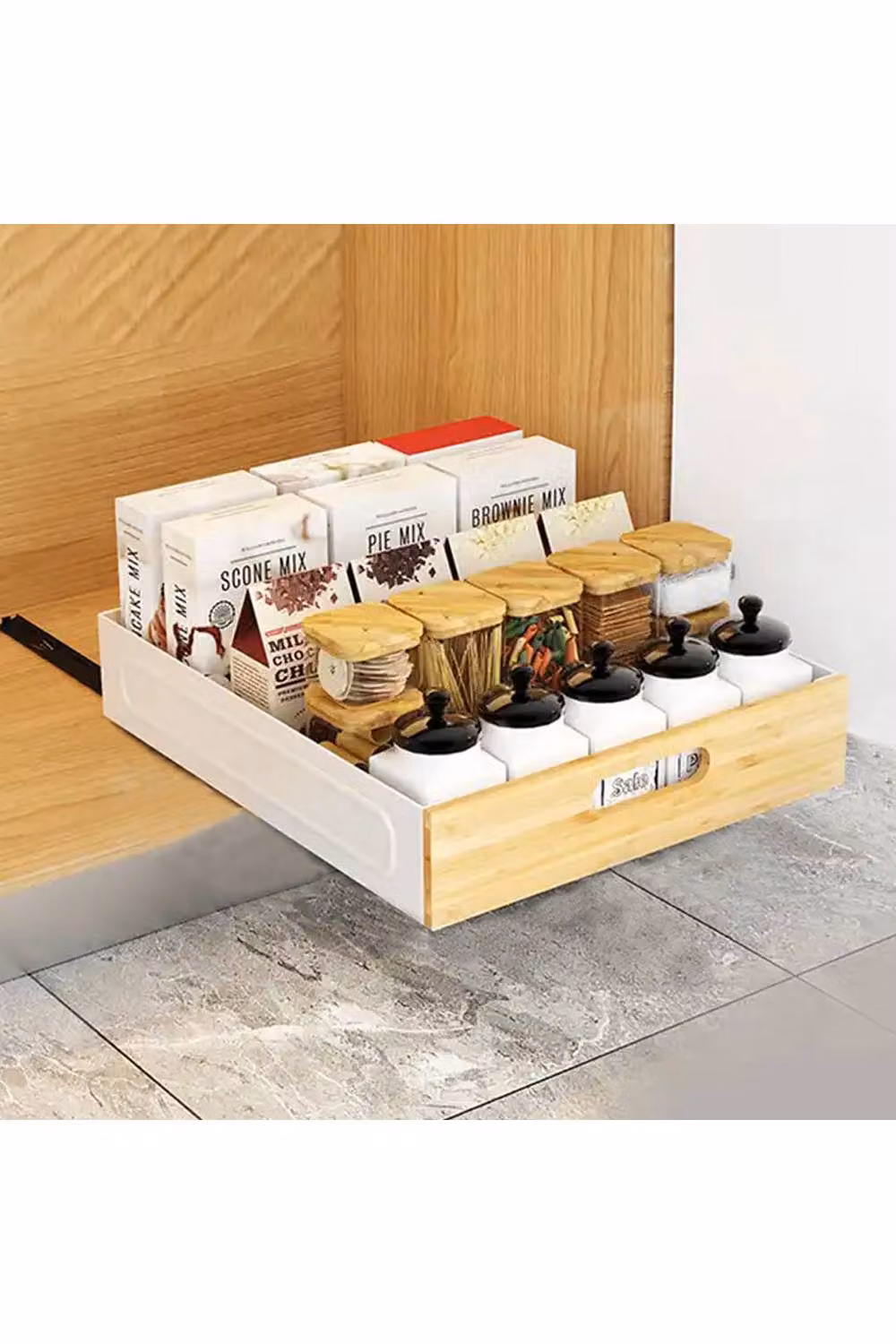 Living and Home White Kitchen Cabinet Pull-out Basket Drawer – 2