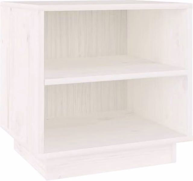 Berkfield Home White Solid Wood Pine Bedside Cabinet W/D/H: 40 x 34 x 40 cm