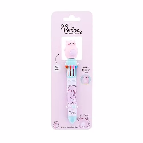 Blueprint Collections 10 Colour Spinny Pen in Pink