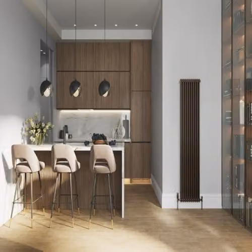 UK Radiators Alpha 2 Column Vertical Traditional Cast-Iron Style Radiator in Black Copper, H: 180 cm, W: 46 cm – 3