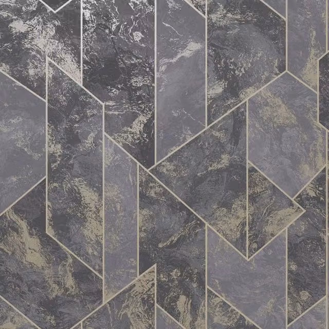 Holden Decor Zarci Grey Abstract Geometric Vinyl Wallpaper Roll