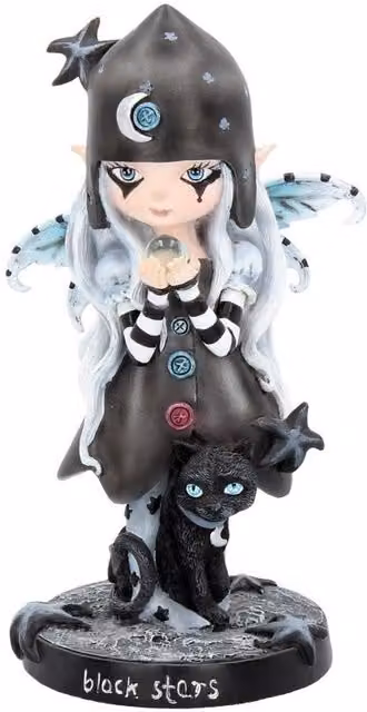 Nemesis Now Black and White Stars Fairy Figurine, Height: 18 cm
