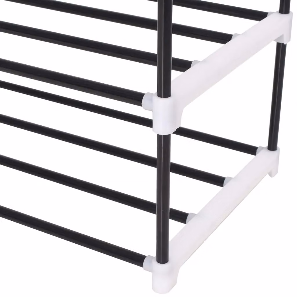 Berkfield Home 4-Shelf Metal and Plastic Shoe Rack in Black – 3