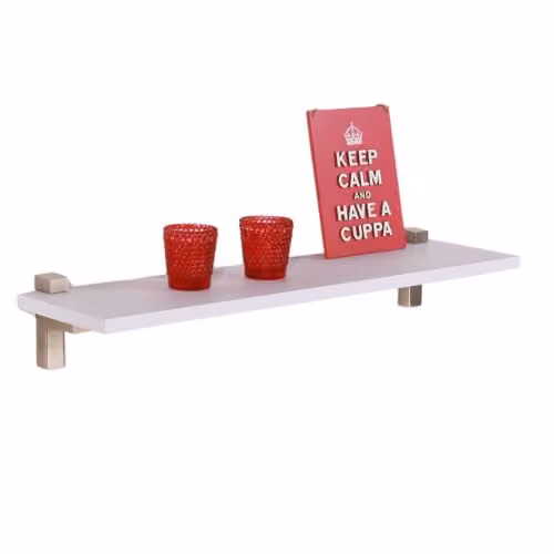 Core Products Slim Wall-Mounted Shelf with L-Shape Bracket, White, Width: 60 cm