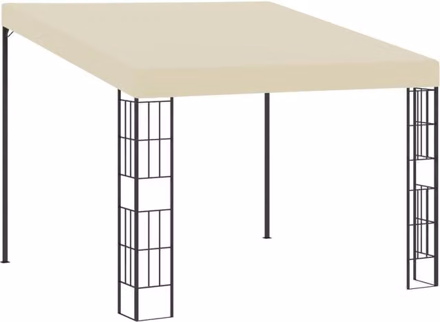 Berkfield Home Wall-mounted Gazebo in Beige Fabric, W: 300 cm, D: 300 cm, H: 262 cm
