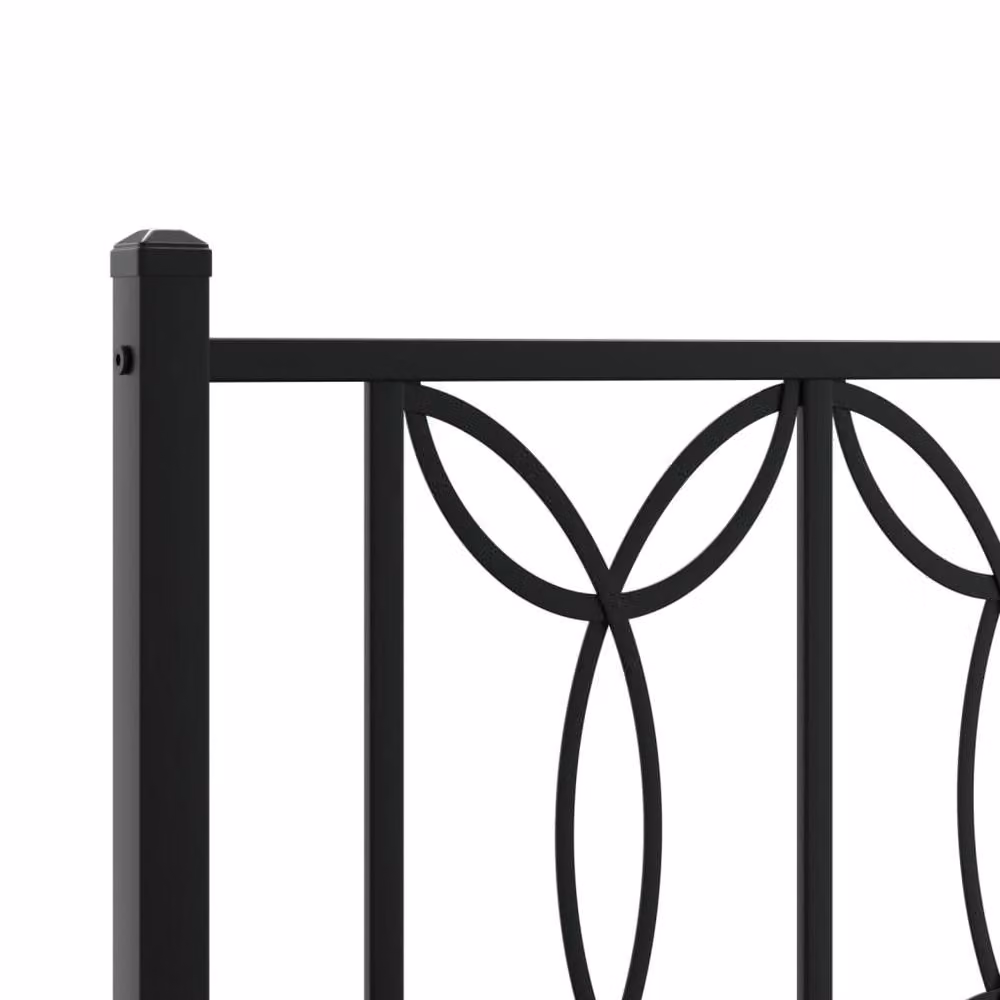 Berkfield Home Metal Bed Frame with Headboard, Black, W/D/H: 183 x 187 x 90 cm – 3