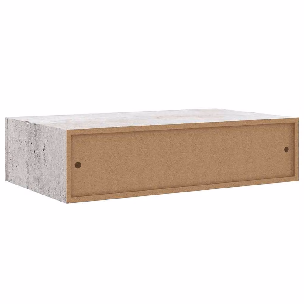 Berkfield Home Elegant Wall-mounted Drawer Shelf in Concrete Grey, W: 40 cm, D: 23.5 cm, H: 10 cm – 2