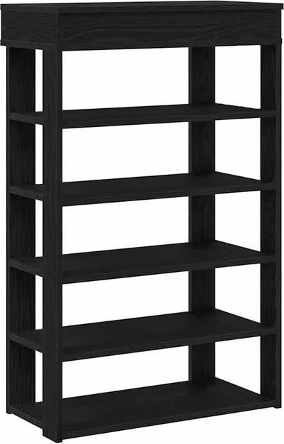 Berkfield Home Black Modern Shoe Rack in Engineered Wood, W/D/H: 60 x 30 x 98 cm
