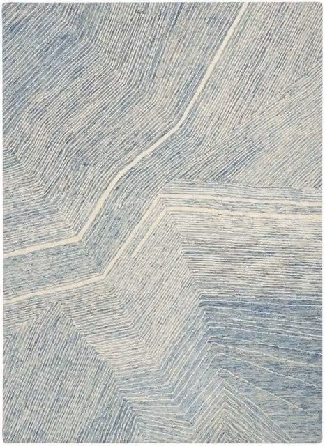 DKNY Pure Angles Ang01 Geometric Woven Rug in Ivory, Blue and Multicolour, W: 160 cm, L: 220 cm – 1