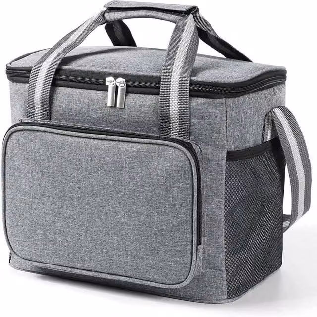 NESTLUNE Grey Large Insulated Lunch Bag for Adults, W: 100 cm, D: 15 cm, H: 15 cm
