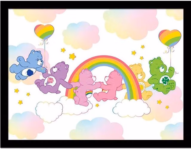 Care Bears Rainbow Framed Paper Poster in Multicolour