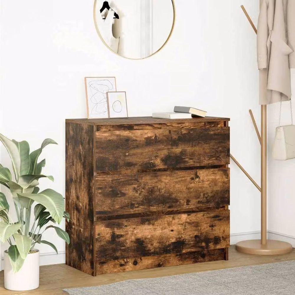 Berkfield Home Smoked Oak Sideboard in Brown, W/D/H: 80 x 35 x 76 cm – 2
