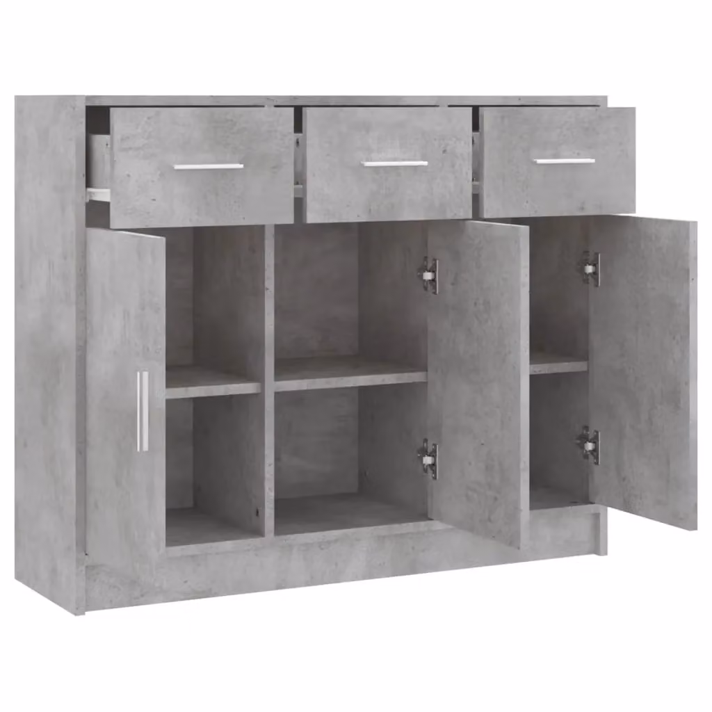 Berkfield Home Sideboard in Concrete Grey, W/D/H: 91 x 28 x 75 cm – 3