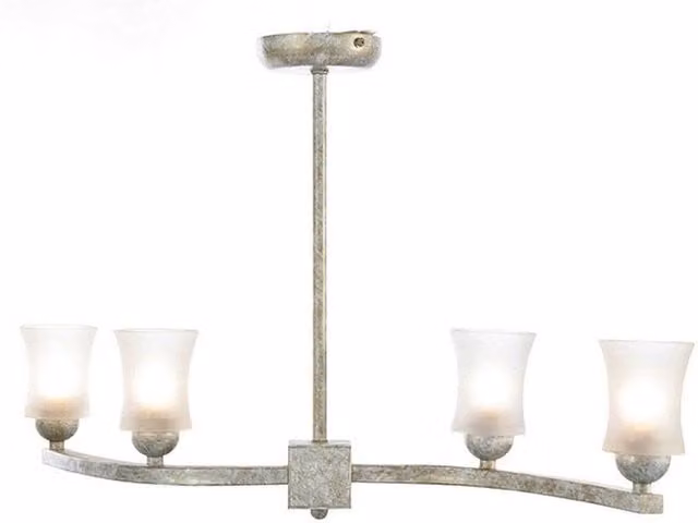 Netlighting Toscano Semi Flush Ceiling Light with 4 G9 Glass Shades in White and Gold