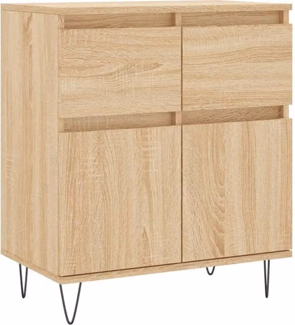 Berkfield Home Sonoma Oak Sideboard in Beige, W/D/H: 60 x 35 x 70 cm