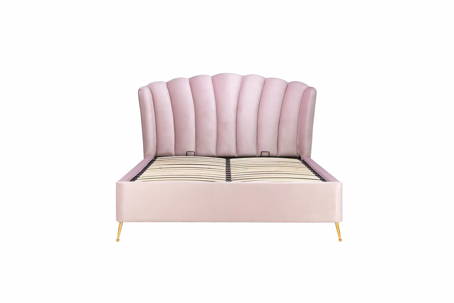 Birlea Lottie Pink Velvet Fabric Ottoman Bed Frame, Double (140 x 200 cm) – 4