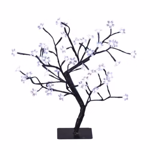 The Christmas Workshop 45cm Blossom Tree with 48 Bright White LED Lights, Mains Operated, White