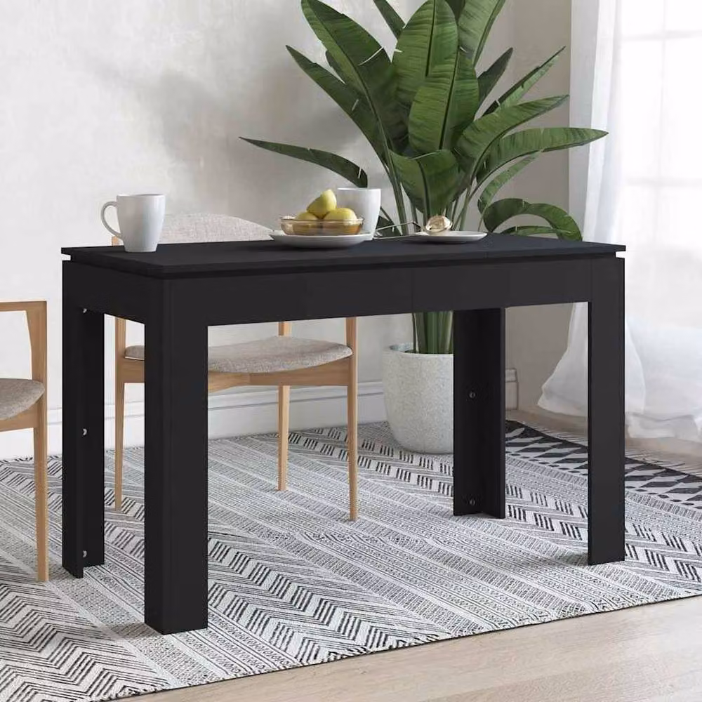 Berkfield Home Modern Rectangular Dining Table in Black, W/D/H: 120 x 60 x 76 cm – 2
