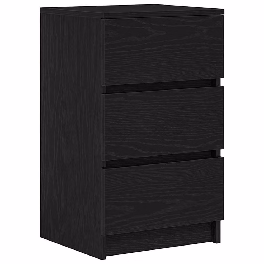 Berkfield Home Durable Bedside Cabinet with 3 Drawers, Black, W/D/H: 39 x 35 x 65 cm – 2