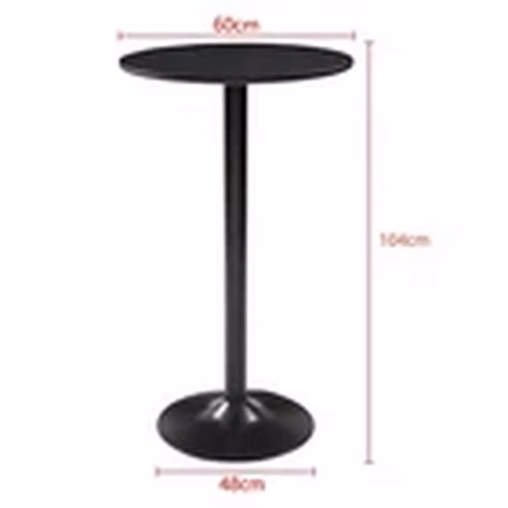 Kelvenix Round Bar Table in Black with 60 cm Top for Kitchen and Dining Rooms – 2