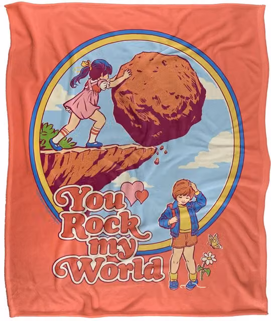 Steven Rhodes You Rock My World Silky Touch Super Soft Fleece Throw Blanket, Multicolour, W/D/H: 152 x 127 cm – 1