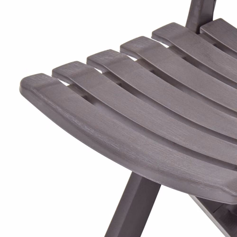 Berkfield Home Set of 2 Folding Plastic Garden Chairs in Dark Brown Mocha – 4