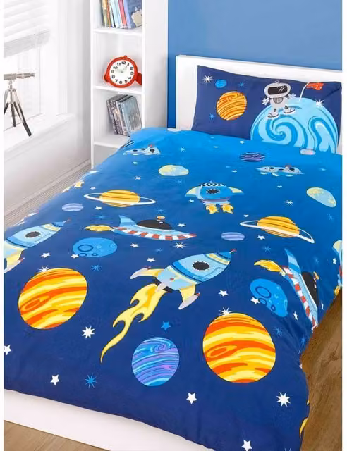 Rapport Rocket Blue Single Duvet Cover and Pillowcase Set – 1