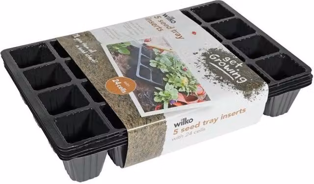 KDMD 24 Cell Black Plastic Seed Tray Insert, Pack of 5