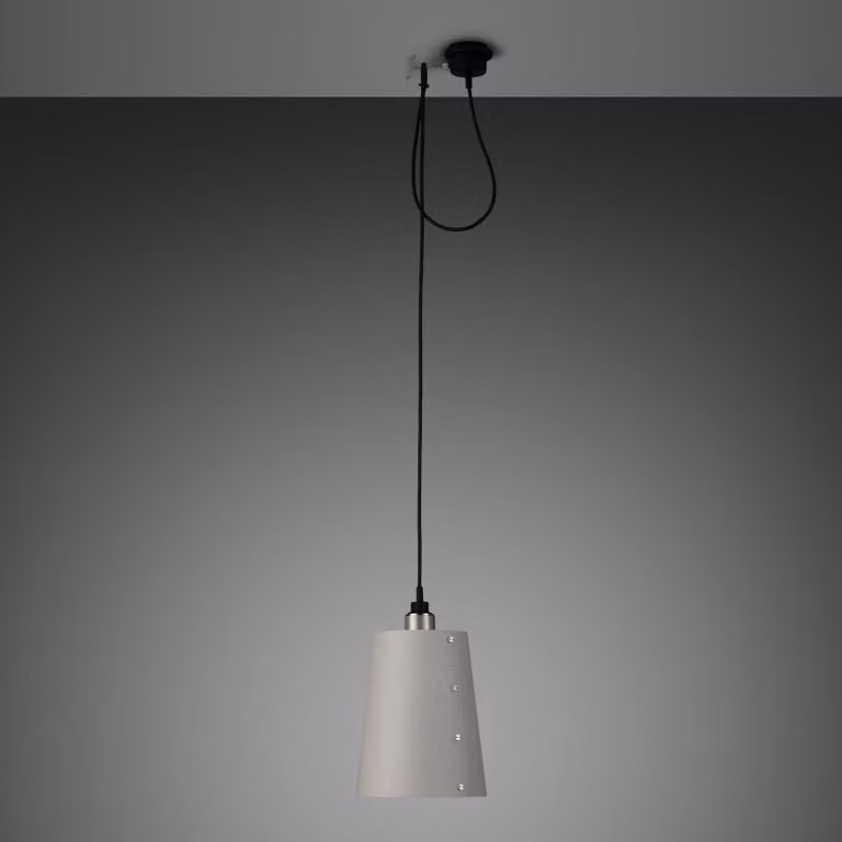Buster + Punch Hooked 1.0 Suspended Pendant Light with Stone and Metal Dome Shade in Black, Beige or Grey