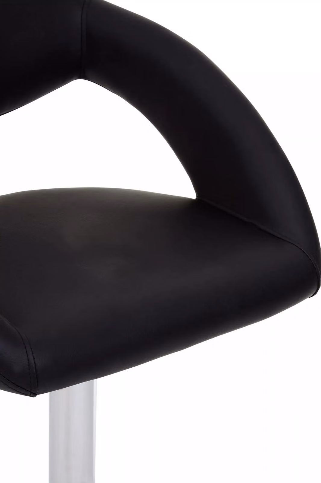 Orsina Black Faux Leather Bar Chair with Armrests and Metal Base – 4