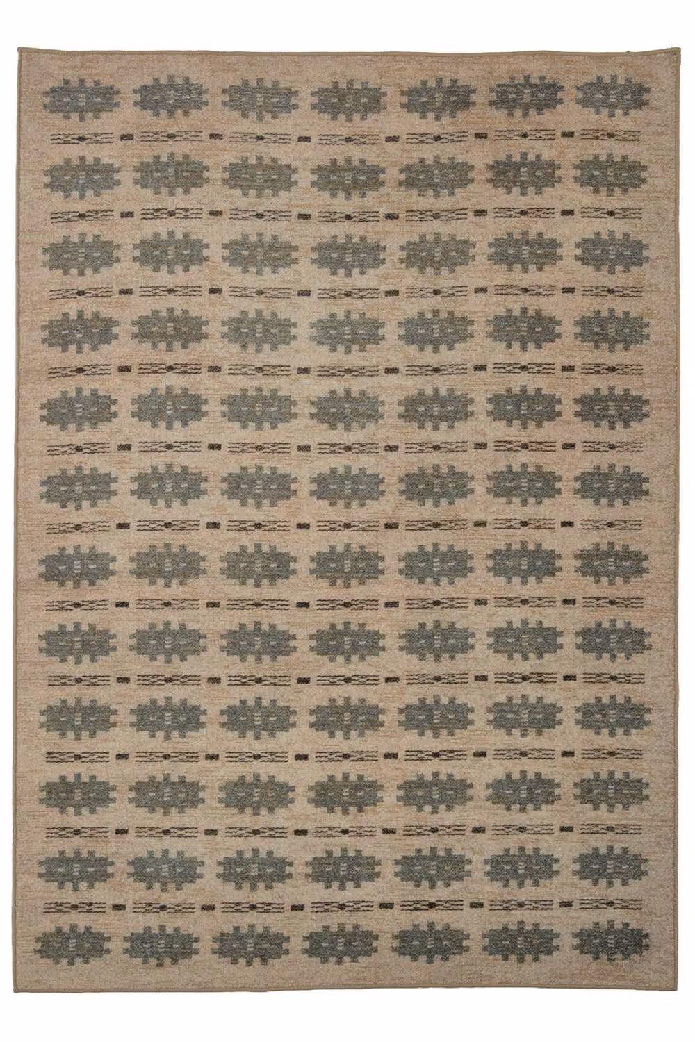 Kukoon Beige and Green Washable Jute Style Geometric Aztec Area Rug, W: 60 cm, L: 240 cm – 2