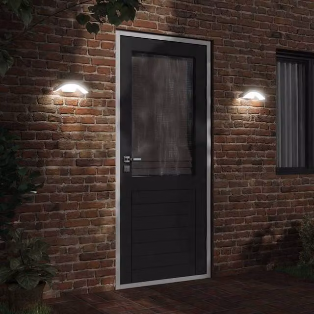 Berkfield Home Set of 2 White Outdoor LED Wall Lights with Motion Sensor and Timer, Die-cast Aluminium – 1