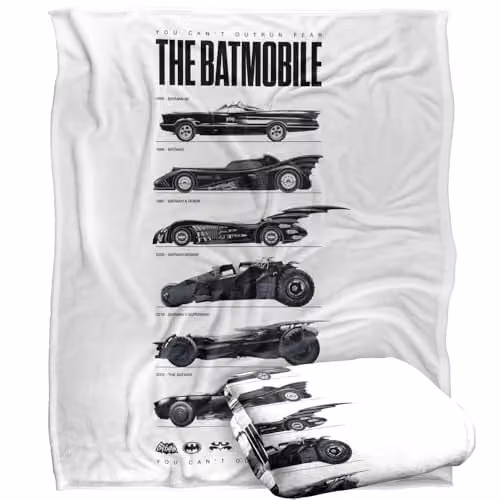 LOGOVISION Batman 85th Anniversary Batmobile Super Soft Silky Touch Fleece Throw Blanket, W: 152 cm, D: 127 cm, Multicolour