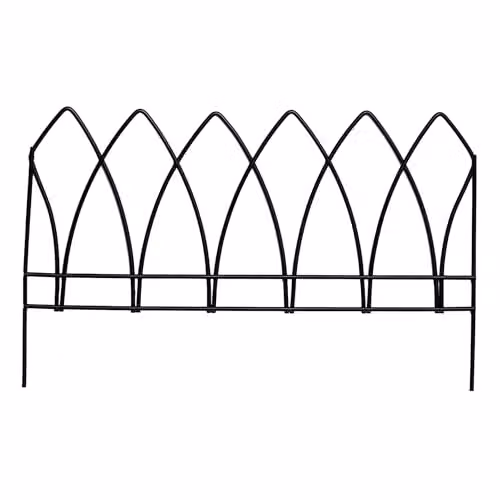 Primrose Gothic Style Arch Metal Garden Edging in Black, 60cm – 1