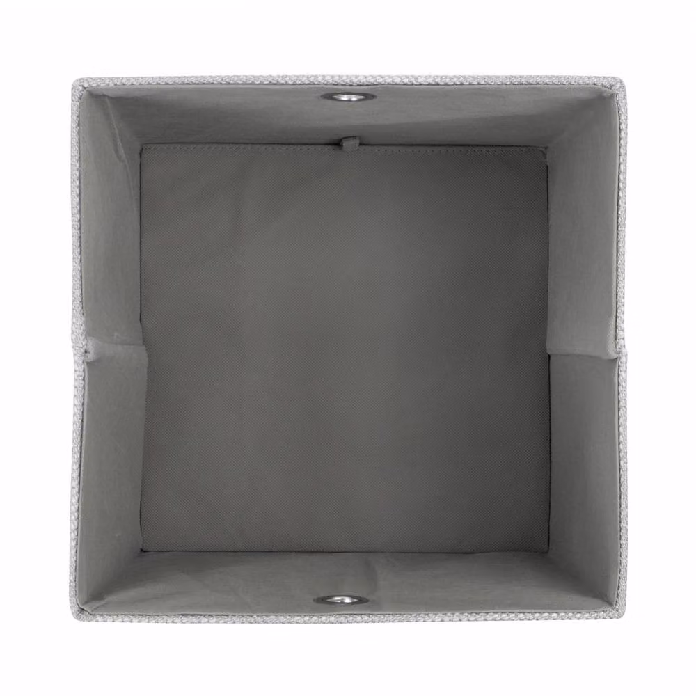 JVL Serena Foldable Fabric Storage Box with Lid, Grey, W/D/H: 30.0 x 28.0 x 30.0 cm – 4