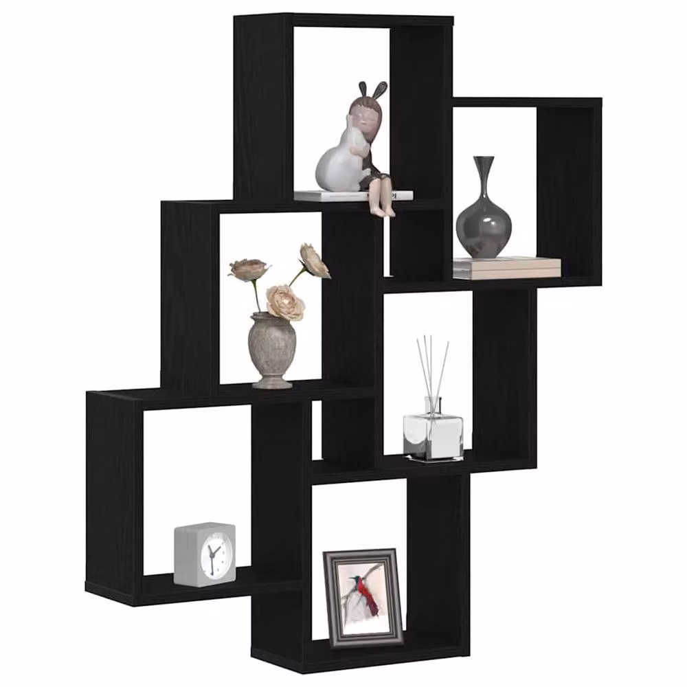 Berkfield Home Black Oak Wall Cabinet, W/D/H: 78 x 15 x 92 cm – 3
