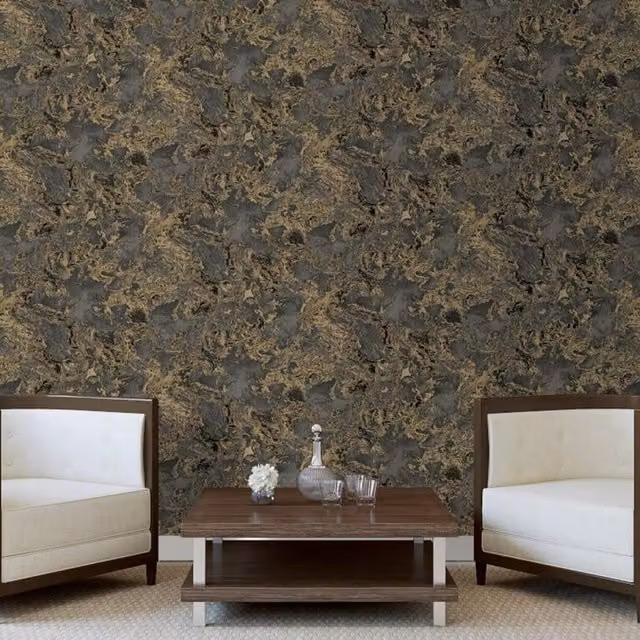 Debona Abstract Liquid Marble Effect Wallpaper in Black and Multicolour